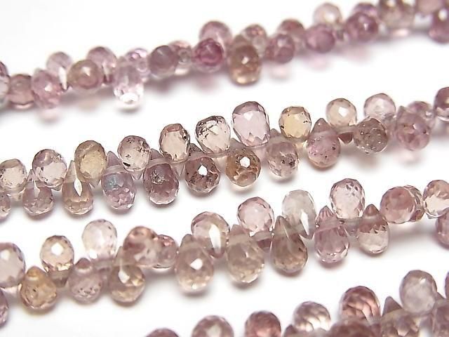 [Video] High Quality Dragon Garnet (Malaya Garnet) AAA Drop Faceted Briolette [Brown] 1strand beads (approx. 5 inches/13 cm)