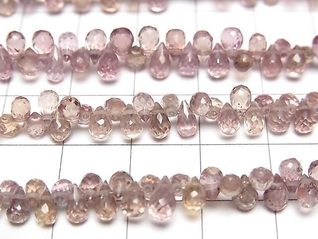 [Video] High Quality Dragon Garnet (Malaya Garnet) AAA Drop Faceted Briolette [Brown] 1strand beads (approx. 5 inches/13 cm)