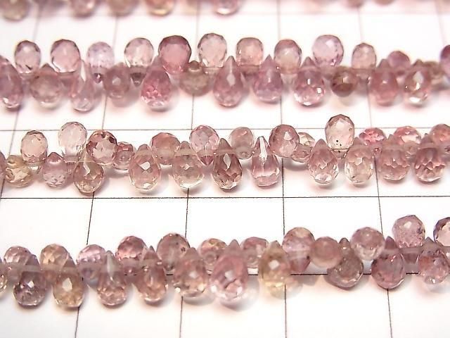 [Video] High Quality Dragon Garnet (Malaya Garnet) AAA Drop Faceted Briolette [Brown] 1strand beads (approx. 5 inches/13 cm)