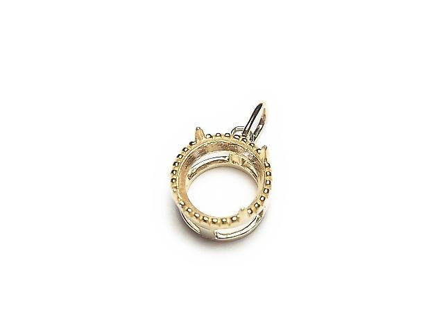 [Video][Japan][K10 Yellow Gold] Pendant Frame (Prong Setting) Round Faceted 6mm Milgrain 1pc