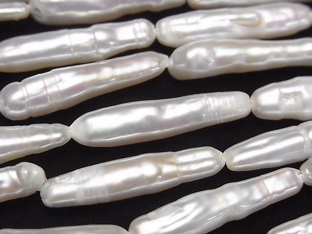 [Video] Fresh Water Pearl AA Stick 24-25mm White 1strand beads (approx. 15inch/37cm)