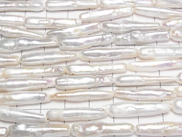 [Video] Fresh Water Pearl AA Stick 24-25mm White 1strand beads (approx. 15inch/37cm)