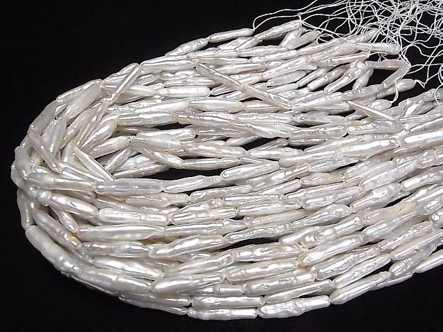 [Video] Fresh Water Pearl AA Stick 24-25mm White 1strand beads (approx. 15inch/37cm)