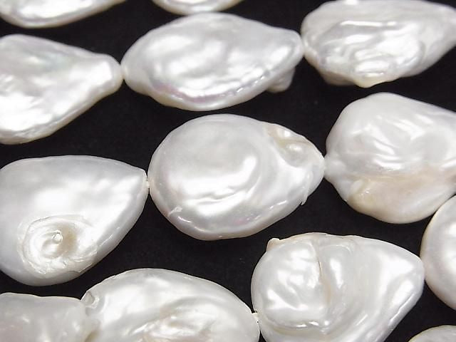 [Video] Fresh Water Pearl AA Pear Shape-Baroque 18-20mm White 1strand beads (approx. 14inch/35cm)
