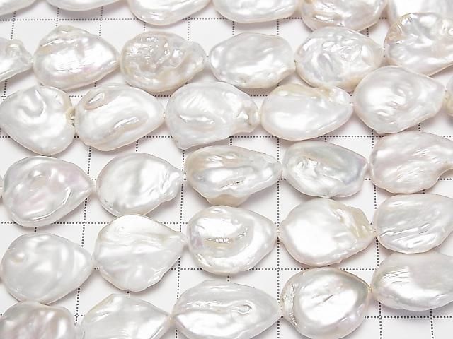 [Video] Fresh Water Pearl AA Pear Shape-Baroque 18-20mm White 1strand beads (approx. 14inch/35cm)