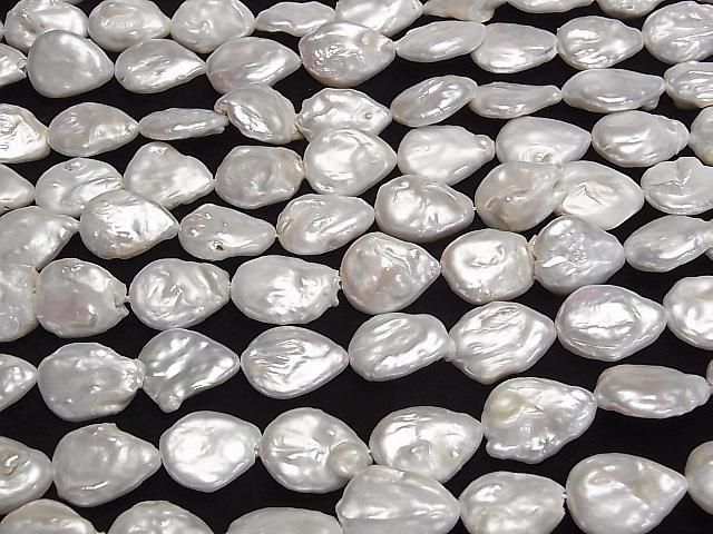 [Video] Fresh Water Pearl AA Pear Shape-Baroque 18-20mm White 1strand beads (approx. 14inch/35cm)