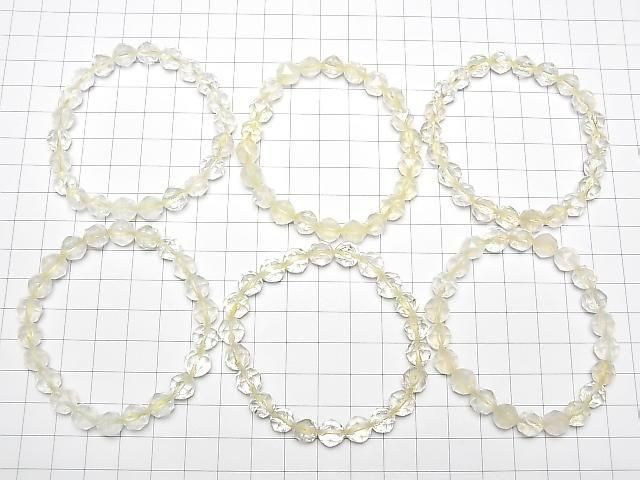 [Video] High Quality! Lemon Quartz AA++ Star Faceted Round 8mm Bracelet