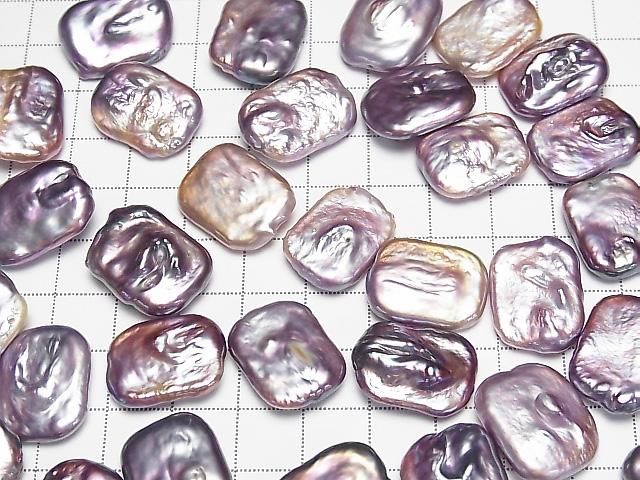 [Video] Fresh Water Pearl AA Loose Stone Rectangle 19x14mm Natural Color Lavender Purple 5pcs