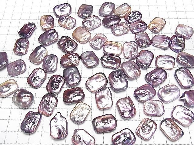[Video] Fresh Water Pearl AA Loose Stone Rectangle 19x14mm Natural Color Lavender Purple 5pcs