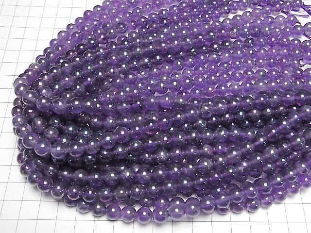 [Video] Flash Amethyst Round 8mm 1strand beads (approx. 15 inches/36 cm)