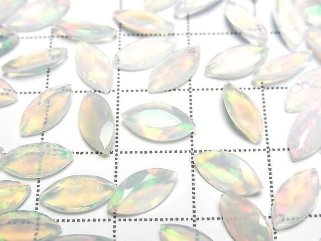 [Video] High Quality Ethiopian Opal AAA Loose Stone Marquise Faceted 10x5mm 2pcs