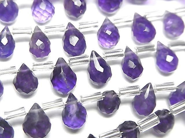 [Video] High Quality Amethyst AAA- Drop Faceted Briolette half or 1strand beads (aprx.8inch/20cm)