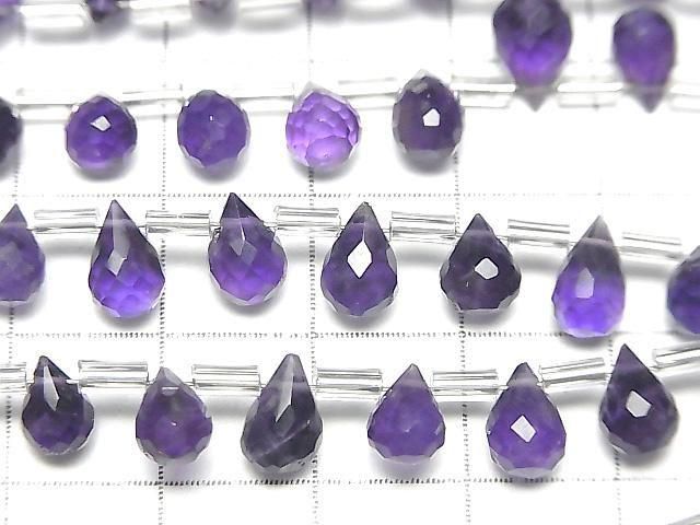 [Video] High Quality Amethyst AAA- Drop Faceted Briolette half or 1strand beads (aprx.8inch/20cm)