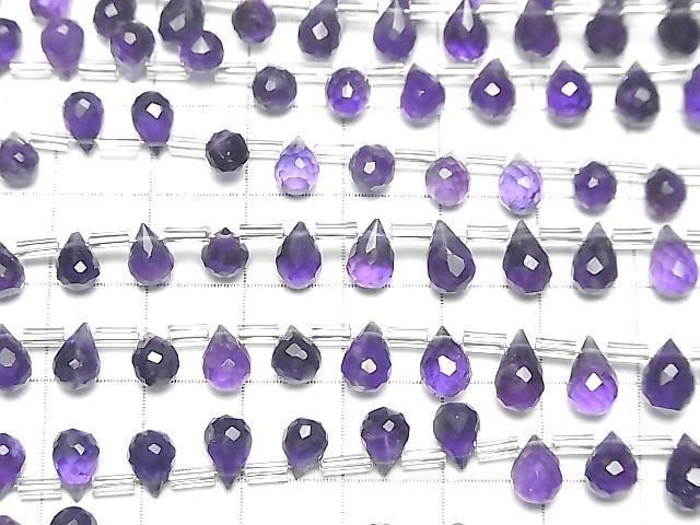[Video] High Quality Amethyst AAA- Drop Faceted Briolette half or 1strand beads (aprx.8inch/20cm)