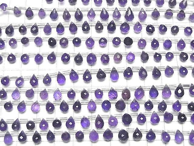 [Video] High Quality Amethyst AAA- Drop Faceted Briolette half or 1strand beads (aprx.8inch/20cm)