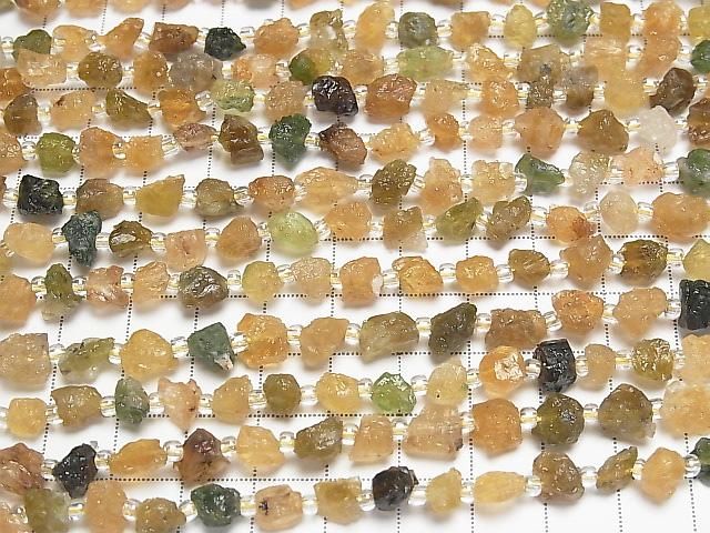 [Video] Green & Yellow Tourmaline AA Rough Rock Nugget 1strand beads (approx. 15 inches/38 cm)