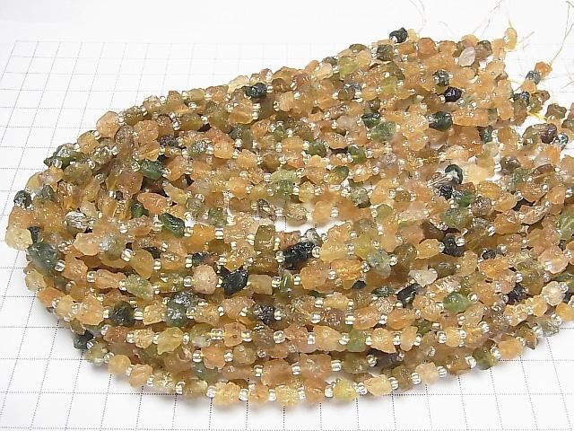 [Video] Green & Yellow Tourmaline AA Rough Rock Nugget 1strand beads (approx. 15 inches/38 cm)