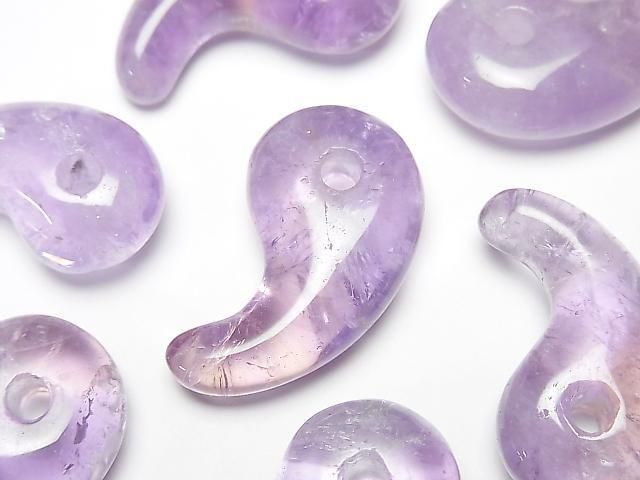 [Video] Light Color Amethyst AA Comma Shaped Bead 30x17mm 1pc