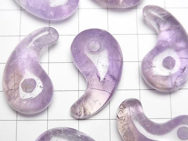 [Video] Light Color Amethyst AA Comma Shaped Bead 30x17mm 1pc