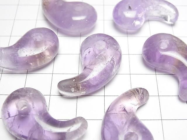 [Video] Light Color Amethyst AA Comma Shaped Bead 30x17mm 1pc