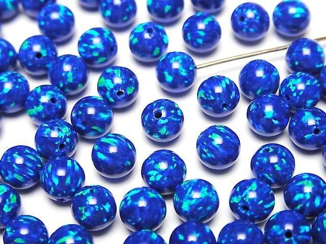 [Video] Kyoto Opal Half Drilled Hole Round 6mm [Blue] 2pcs