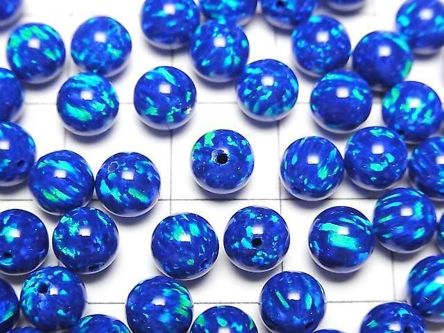 [Video] Kyoto Opal Half Drilled Hole Round 6mm [Blue] 2pcs