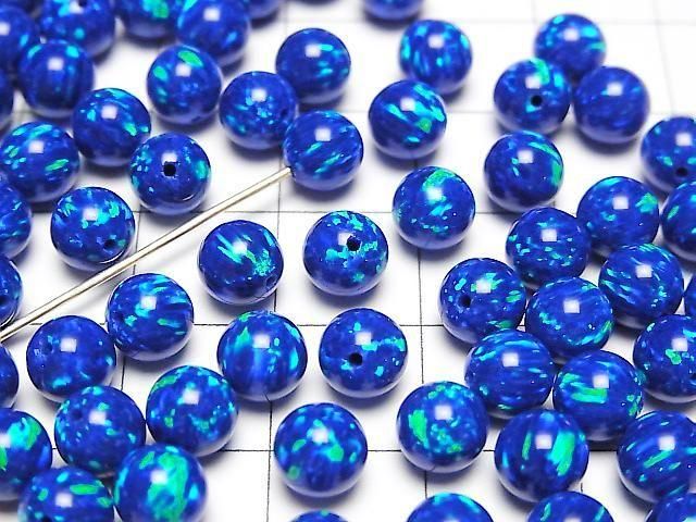 [Video] Kyoto Opal Half Drilled Hole Round 6mm [Blue] 2pcs