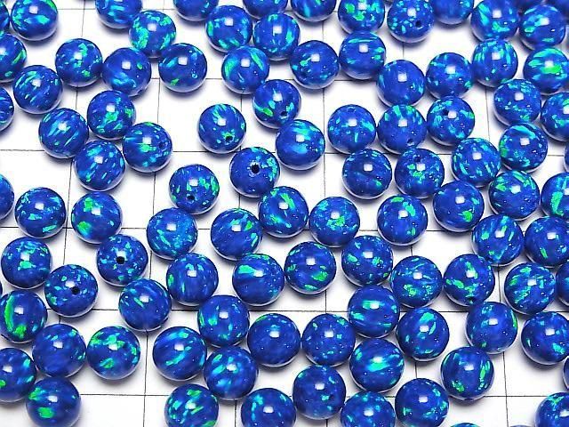 [Video] Kyoto Opal Half Drilled Hole Round 6mm [Blue] 2pcs