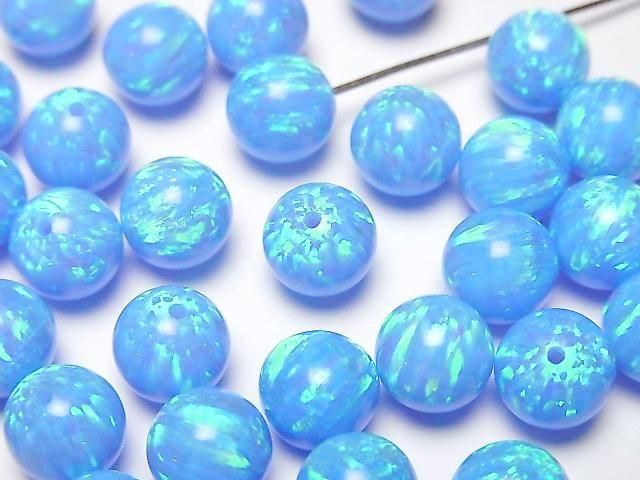 [Video] Kyoto Opal Half Drilled Hole Round 8mm [Light Blue] 1pc