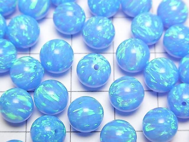 [Video] Kyoto Opal Half Drilled Hole Round 8mm [Light Blue] 1pc