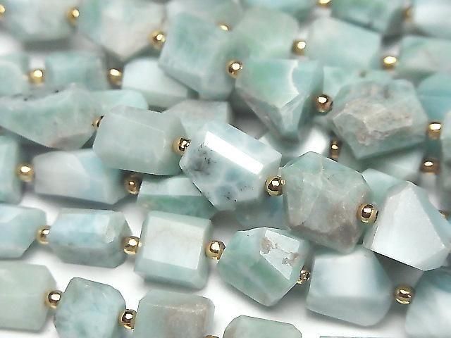 [Video] Larimar Pectolite AA Faceted Nugget 1strand beads (aprx.7inch/18cm)