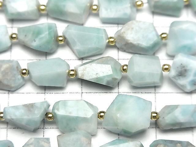 [Video] Larimar Pectolite AA Faceted Nugget 1strand beads (aprx.7inch/18cm)