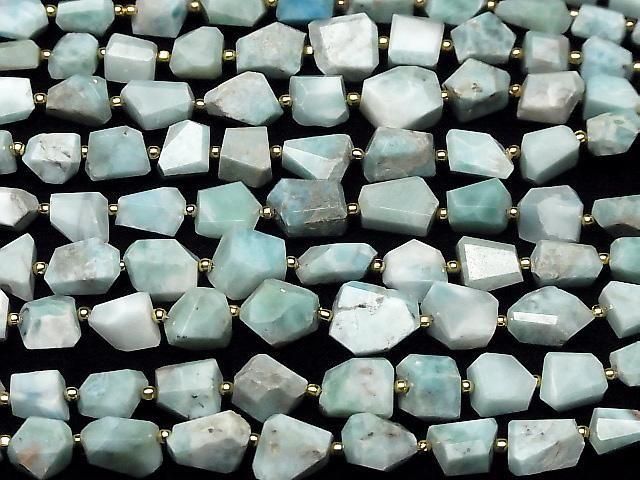 [Video] Larimar Pectolite AA Faceted Nugget 1strand beads (aprx.7inch/18cm)