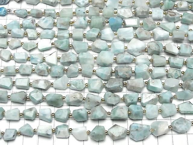 [Video] Larimar Pectolite AA Faceted Nugget 1strand beads (aprx.7inch/18cm)