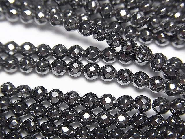 Magnetic! Hematite Faceted Round 3mm 1strand beads (aprx.15inch/38cm)