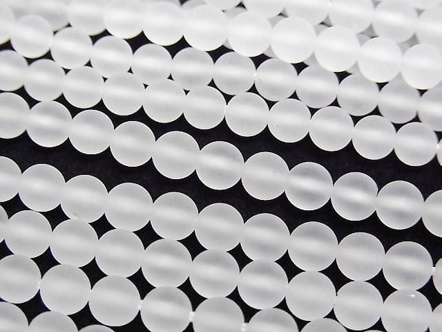 Frosted Crystal (Synthetic Quartz) AAA Round 4mm 1strand beads (approx. 15 inches/37 cm)