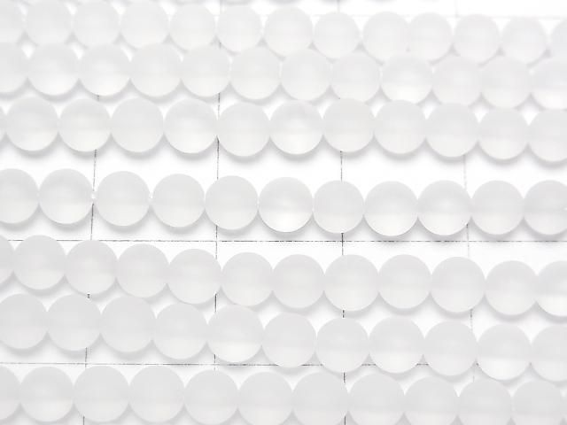 Frosted Crystal (Synthetic Quartz) AAA Round 4mm 1strand beads (approx. 15 inches/37 cm)