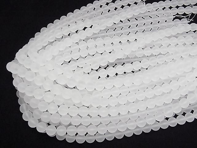 Frosted Crystal (Synthetic Quartz) AAA Round 8mm 1strand beads (approx. 15 inches/38 cm)