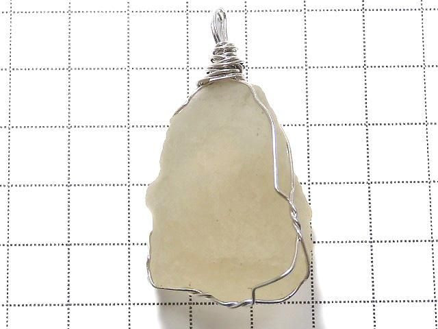 [Video][One of a kind] Libyan Desert Glass Rough Rock Nugget Pendant Wire Frame NO.13