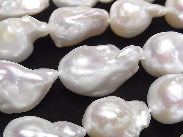 [Video] Fresh Water Pearl AA++ Fin Baroque 16-25mm White 1strand beads (approx. 15inch/37cm)