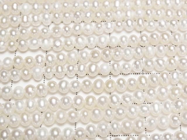 [Video] Fresh Water Pearl AA+ Potato 4mm White 1strand beads (approx. 14inch/35cm)