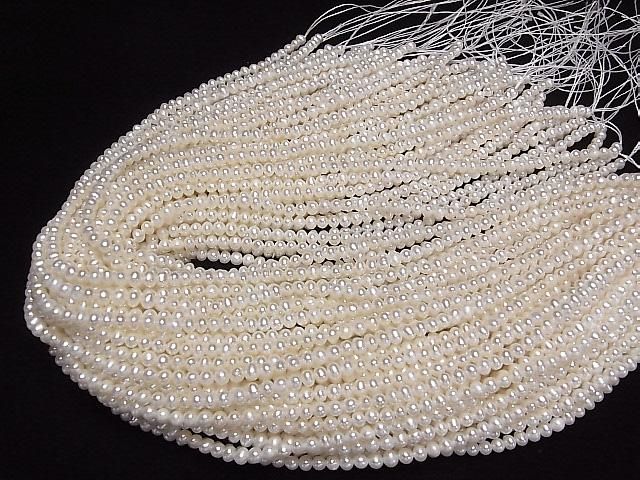 [Video] Fresh Water Pearl AA+ Potato 4mm White 1strand beads (approx. 14inch/35cm)