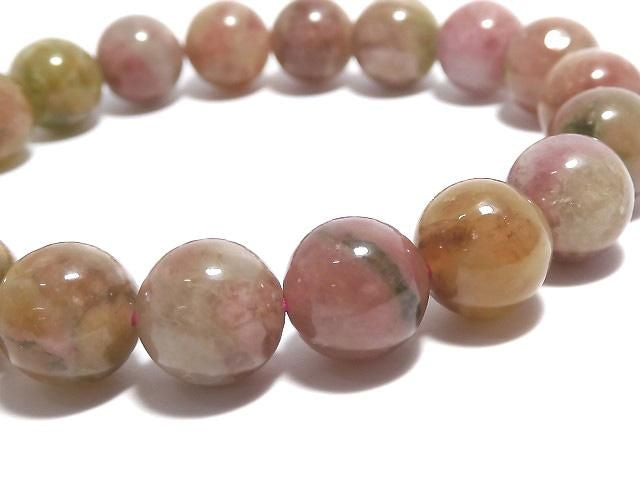 [Video][One of a kind] Bi-color Tourmaline AA++ Round 10mm Bracelet NO.2