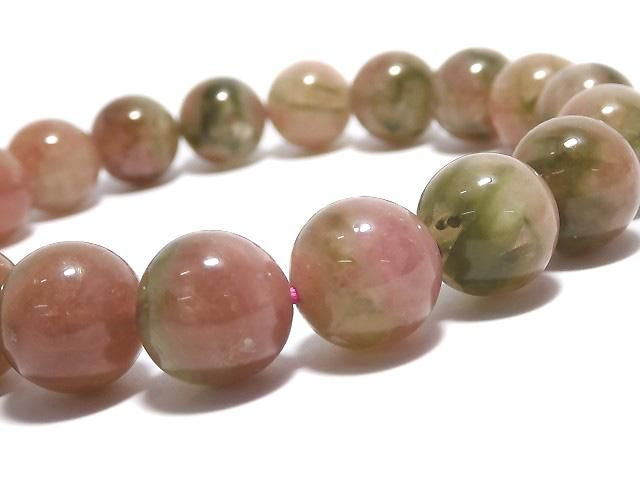 [Video][One of a kind] Bi-color Tourmaline AA++ Round 10mm Bracelet NO.5
