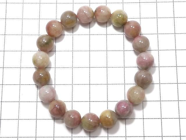 [Video][One of a kind] Bi-color Tourmaline AA++ Round 10mm Bracelet NO.7