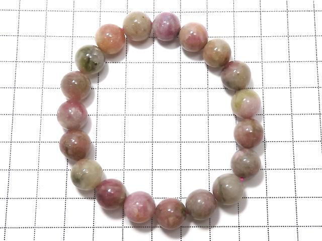 [Video][One of a kind] Bi-color Tourmaline AA++ Round 10.5mm Bracelet NO.14