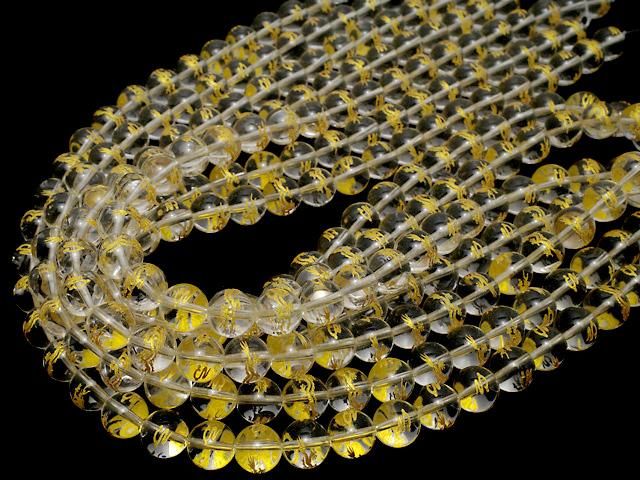 [Video] Golden! Carved [Dragon Four Divine Beasts] Crystal (Synthetic Quartz) AAA Round 8mm, 10mm, 12mm half or 1 strand