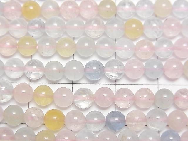 Beryl Mix (Multicolor Aquamarine) AAA- Round 4.5mm half or 1strand beads (approx. 15inch/38cm)