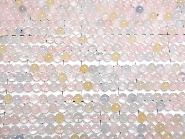 Beryl Mix (Multicolor Aquamarine) AAA- Round 4.5mm half or 1strand beads (approx. 15inch/38cm)