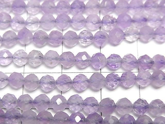 Light color Amethyst AA++ Faceted Round 4mm 1strand beads (approx. 15 inches/37 cm) High Quality!
